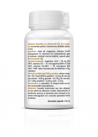 Vitamina D3 ( 3000 UI) K2 si Magneziu * 30 cps [1]