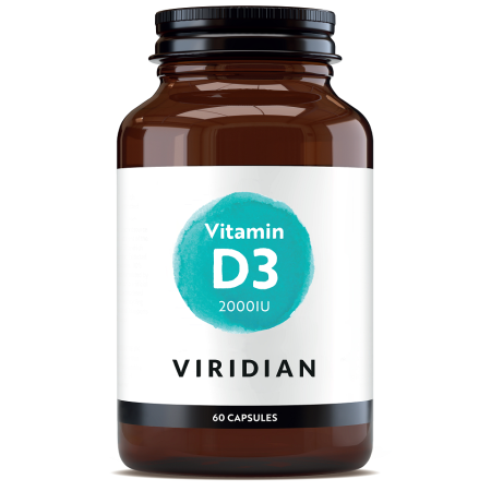Suplimente alimentare - Vitamina D3 2000 UI Viridian - 60 capsule vegetale, din lichen