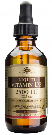 Gama completa Vitamina D3 - Vitamina D3 2500 UI (62,5 mcg) Lichid 59ml SOLGAR