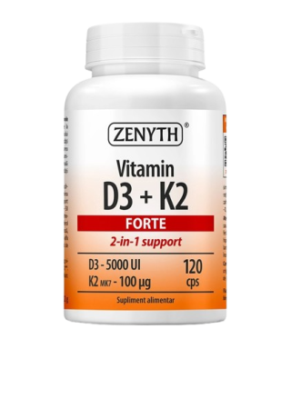 Capsule/comprimate/siropuri - Vitamina D3 5000 UI + K2 Forte 120 cps
