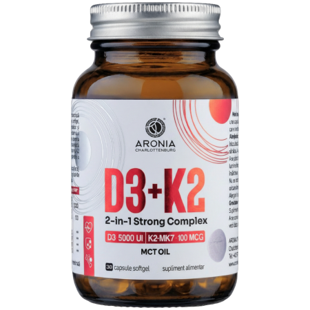 Suplimente alimentare - Vitamina D3+K2, 2-in-1 Strong Complex
