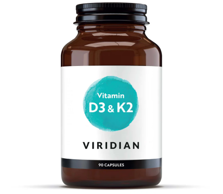 Suplimente alimentare - Vitamina D3 & K2 Viridian - 1000 UI D3 și 45 µg K2 MK-7, capsule vegetale