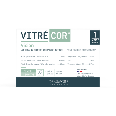 Suplimente alimentare - VITRECOR® Densmore, 30 capsule vegetale - Acid Hialuronic, Afin, Ceai Alb, Magneziu și Zinc pentru Confort Vizual