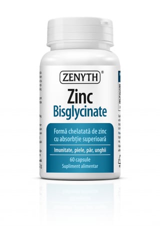 Zinc Bisglicinat ( toleranță digestivă crescută, fără disconfort gastric) * 60cps