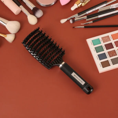 Produse pentru coafare - ZOCO Sister Young – Perie pentru pieptănarea, descurcarea și coafarea părului, cu peri de mistreț și pini din nailon