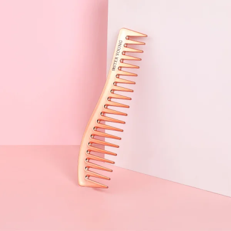 Produse pentru coafare - ZURI Rose Gold Sister Young – Pieptene profesional cu dinți rari pentru coafarea părului