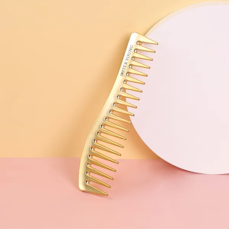 Produse pentru coafare - ZURI Rose Gold Sister Young – Pieptene profesional cu dinți rari pentru coafarea părului