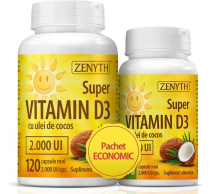 Pachet Super Vitamina D3 2000 UI (120+30 Capsule)
