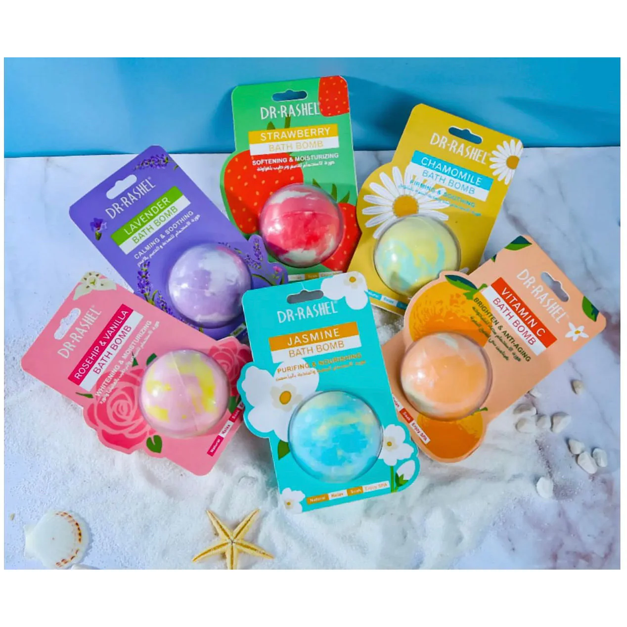 Sare de baie efervescenta cu vitamina C Dr. Rashel Vitamin C Bath Bomb 100 gr [2]