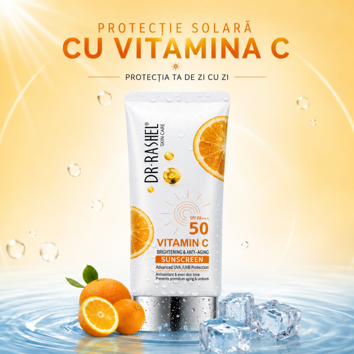 Crema cu protectie solaraanti aging Vitamina C SPF50 - Dr. Rashel Brightening and Anti-Aging Sunscreen - 50 Gr [5]