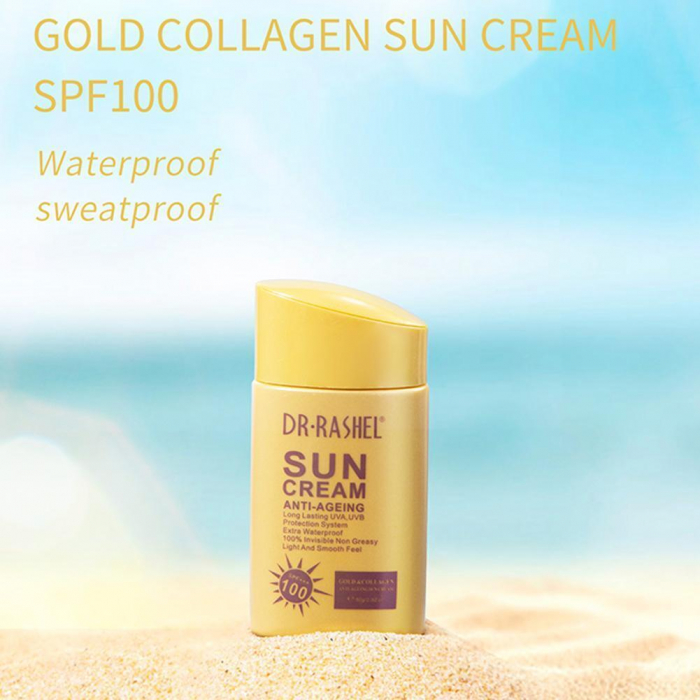 Crema cu protectie solara anti-imbatranire cu aur si colagen SPF 100 -Dr Rashel Anti-Ageing SPF 100+++ 80ml [3]