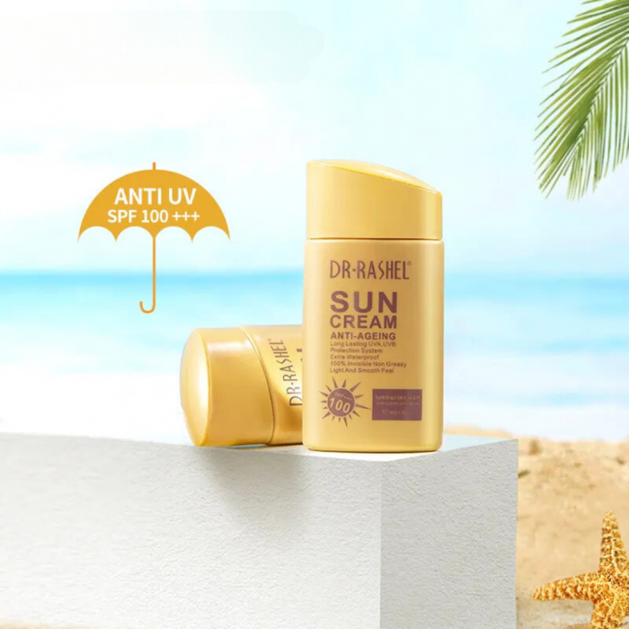 Crema cu protectie solara anti-imbatranire cu aur si colagen SPF 100 -Dr Rashel Anti-Ageing SPF 100+++ 80ml [5]