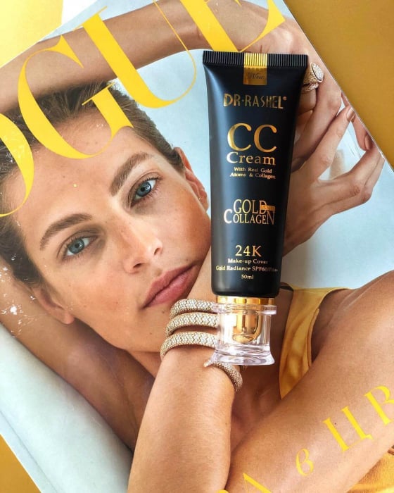 CC Cream SPF60 Anti - Aging cu Colagen si Aur - Dr. Rashel 24K Gold Make-Up Cover SPF60 50 ml [5]