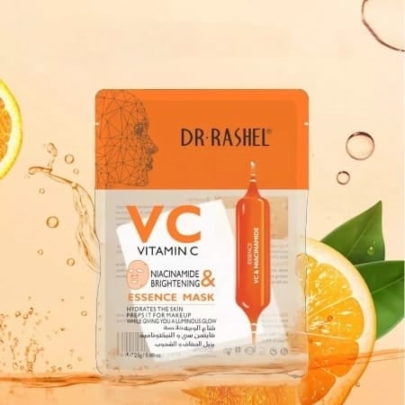 Masca de Fata Anti- Aging cu Vitamina C si Niacinamide pentru Luminozitate 1 buc x 25 g - Dr. Rashel VC Vitamin C Niacinamide Brightening Essence Mask