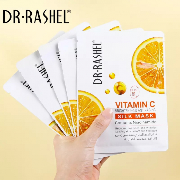 Masca de Fata Anti - Aging cu Vitamina C  pentru Luminozitate 1 buc x 28g - Dr. Rashel Vitamin C Brightening & Anti-Aging Silk Mask [5]