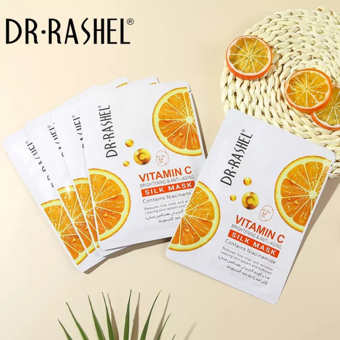 Masca de Fata Anti - Aging cu Vitamina C  pentru Luminozitate 1 buc x 28g - Dr. Rashel Vitamin C Brightening & Anti-Aging Silk Mask [2]