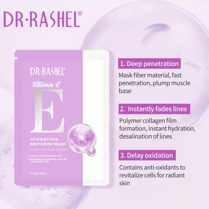 Masca de Fata Hidratanta cu Vitamina E - Dr. Rashel Vitamin E Hydrating Restoring Mask 1 buc x 25 g [5]