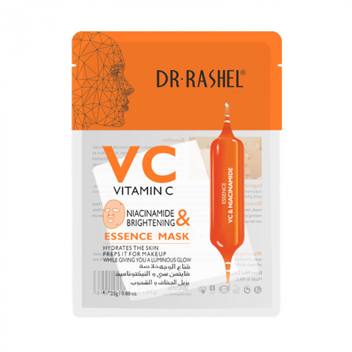 Masca de Fata Anti- Aging cu Vitamina  C si Niacinamide pentru Luminozitate  1 buc x 25 g - Dr. Rashel VC Vitamin C Niacinamide & Brightening Essence Mask [5]