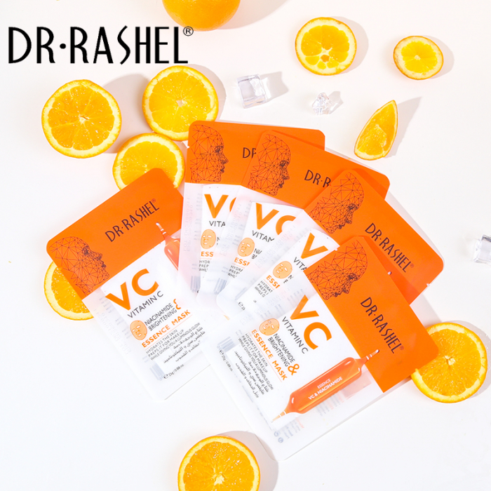 Masca de Fata Anti- Aging cu Vitamina  C si Niacinamide pentru Luminozitate  1 buc x 25 g - Dr. Rashel VC Vitamin C Niacinamide & Brightening Essence Mask [2]