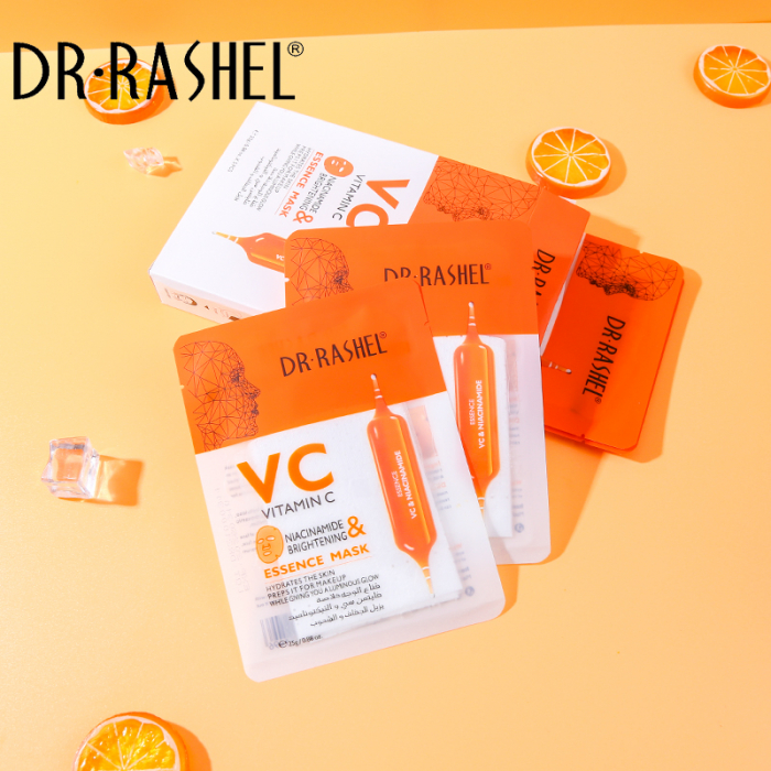 Masca de Fata Anti- Aging cu Vitamina  C si Niacinamide pentru Luminozitate  1 buc x 25 g - Dr. Rashel VC Vitamin C Niacinamide & Brightening Essence Mask [4]