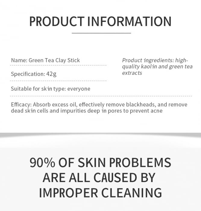 Masca de Fata Stick cu Ceai Verde - Antiacnee si Sebum Control -  Dr. Rashel Mask Green Tea Clay Stick 42 g [11]