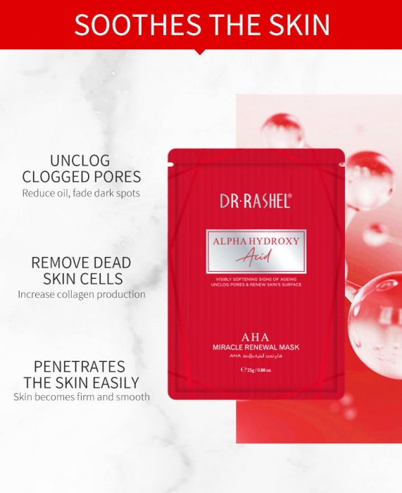 Masca Exfolianta cu AHA BHA pentru puncte negre 1 buc x 25g - Dr. Rashel Alpha Hydroxy Acid AHA Miracle Renewal Mask [4]