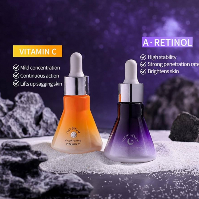 Set 2 Serumuri cu Vitamina C si  Retinol  Day & Night Face Serum [3]