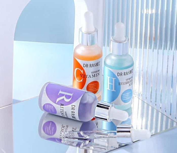 Set 3 seruri Anti - Aging cu Vitamina C, Acid Hialuronic si Retinol - Dr. Rashel Facial Serum pack [3]