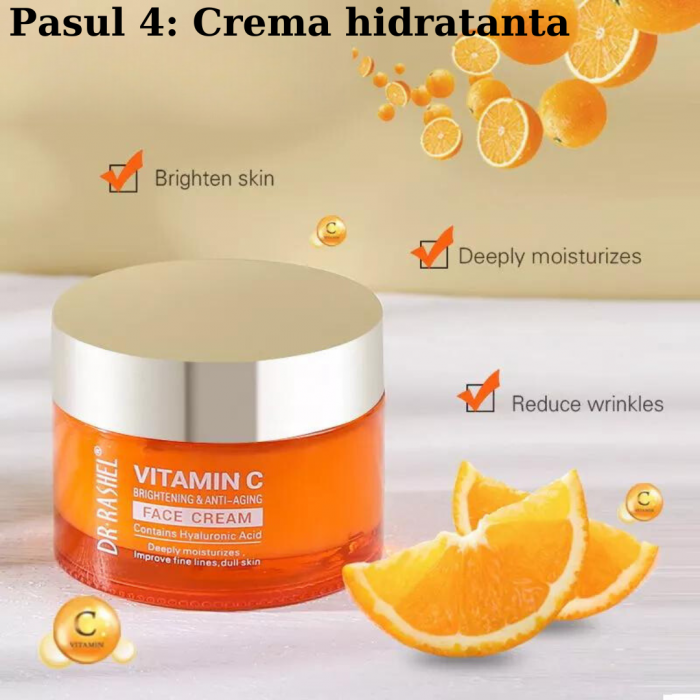 Set 5 Produse Anti - Aging cu Vitamina C, Acid Hialuronic si Niacinamide pentru Luminozitate - Dr. Rashel Skin Care [6]