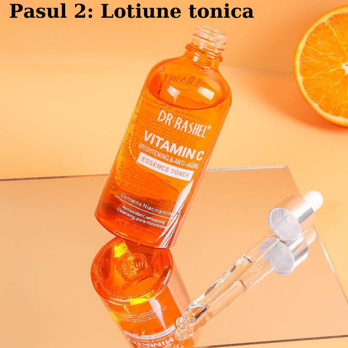Set 5 Produse Anti - Aging cu Vitamina C, Acid Hialuronic si Niacinamide pentru Luminozitate - Dr. Rashel Skin Care [4]