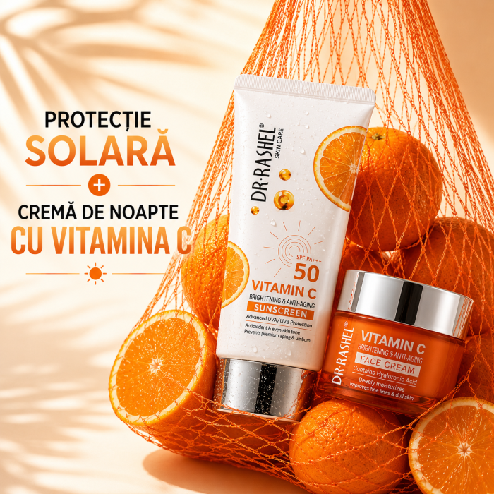 Set Vitamina C Hidratare Intensă și Protecție SPF 50 Anti-Pete - Dr Rashel Brightening Set [4]