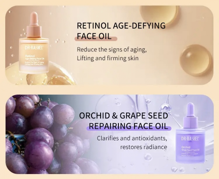 Ulei reparativ pentru față cu orhidee și semințe de strugure - Dr.Rashel Orchid & Grape Seed Repairing Face Oil - 35ml [10]