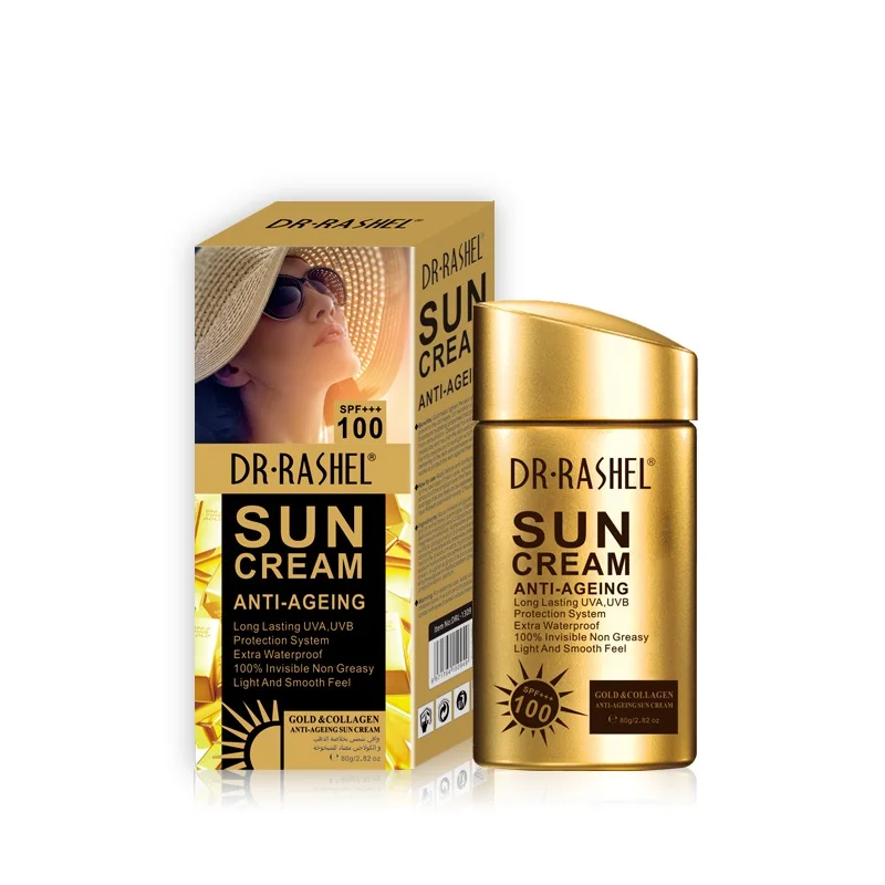 Crema cu protectie solara anti-imbatranire cu aur si colagen SPF 100 -Dr Rashel Anti-Ageing SPF 100+++ 80ml [1]