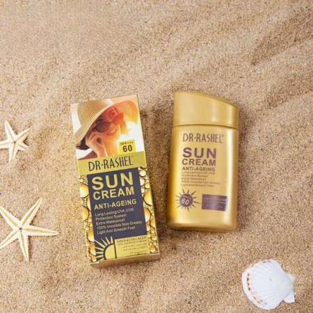 Aur 24K Gold - Crema cu protectie solara anti-imbatranire cu aur si colagen SPF 60 - Dr Rashel Gold Collagen SPF 60 - 80ml