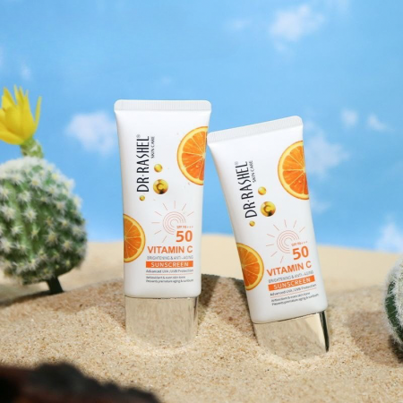 Vitamina c - Crema  anti aging cu Vitamina C SPF50 - Dr. Rashel Brightening and Anti-Aging Sunscreen - 50 Gr