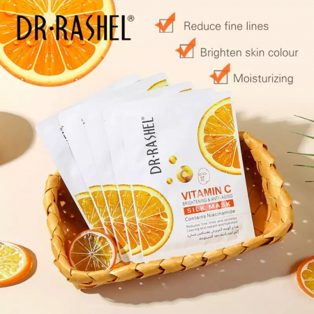 Masca de Fata Anti - Aging cu Vitamina C  pentru Luminozitate 1 buc x 28g - Dr. Rashel Vitamin C Brightening & Anti-Aging Silk Mask [3]