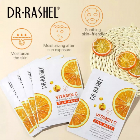 Masca de Fata Anti - Aging cu Vitamina C  pentru Luminozitate 1 buc x 28g - Dr. Rashel Vitamin C Brightening & Anti-Aging Silk Mask [2]