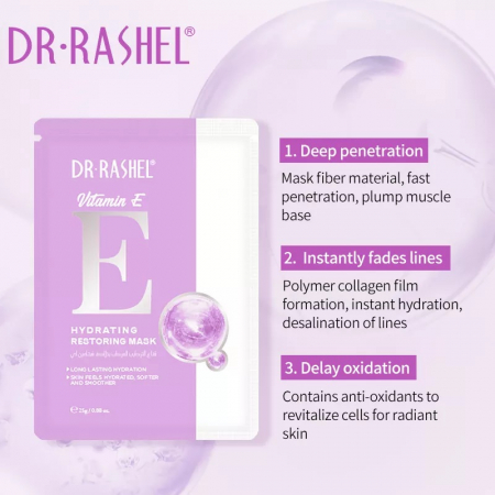 Masca de Fata Hidratanta cu Vitamina E - Dr. Rashel Vitamin E Hydrating Restoring Mask 1 buc x 25 g [4]