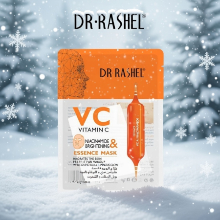 Winter Sale - Masca de Fata Anti- Aging cu Vitamina  C si Niacinamide pentru Luminozitate  1 buc x 25 g - Dr. Rashel VC Vitamin C Niacinamide & Brightening Essence Mask