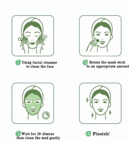 Masca de Fata Stick cu Ceai Verde - Antiacnee si Sebum Control -  Dr. Rashel Mask Green Tea Clay Stick 42 g [11]