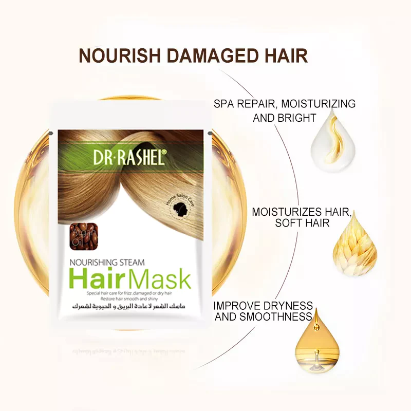 Mască de par cu ulei de argan Dr. Rashel Argan Oil Nourishing Steam Hair Mask - 1 Bucata [4]