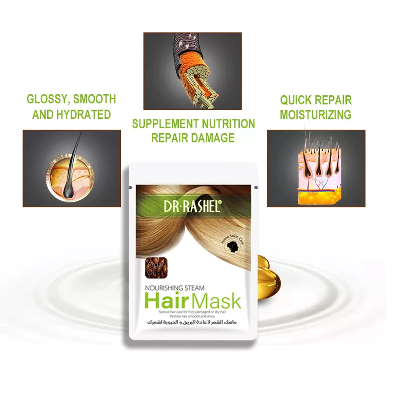Mască de par cu ulei de argan Dr. Rashel Argan Oil Nourishing Steam Hair Mask - 1 Bucata [3]