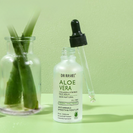 Colagen - Serum cu  Aloe Vera, Colagen si Vitamina E Anti - Wrinkle - Dr Rashel Instantly Smooth  - 50 ml