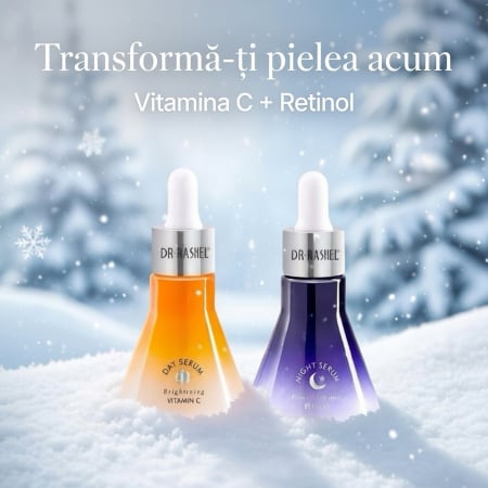 Winter Sale - Set 2 Serumuri cu Vitamina C si  Retinol  Day & Night Face Serum