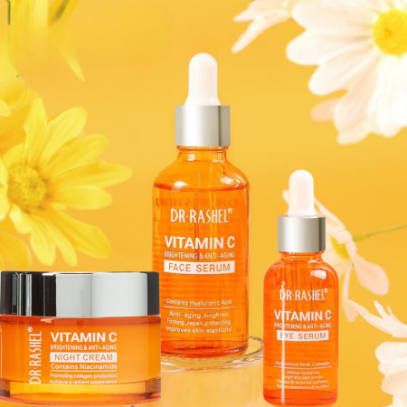 Vitamina c - Set 3 produse Rutina de Noapte cu Vitamina C, Acid Hialuronic, Colagen si Niacinamide - Dr Rashel Night Care set