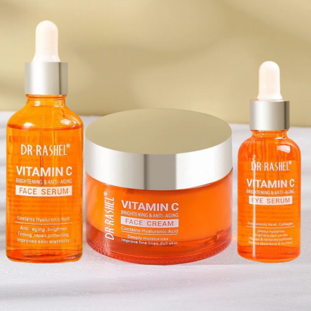 Vitamina c - Set 3 produse Rutina de Zi cu Vitamina C, Acid Hialuronic, Colagen si Niacinamide