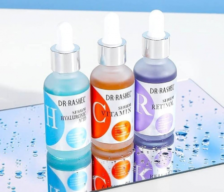 Set 3 seruri Anti - Aging cu Vitamina C, Acid Hialuronic si Retinol - Dr. Rashel Facial Serum pack [1]