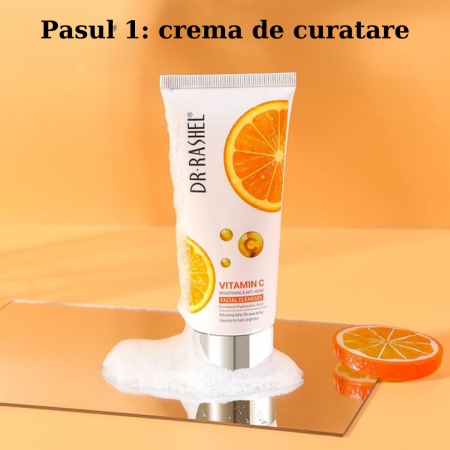 Set 5 Produse Anti - Aging cu Vitamina C, Acid Hialuronic si Niacinamide pentru Luminozitate - Dr. Rashel Skin Care [1]