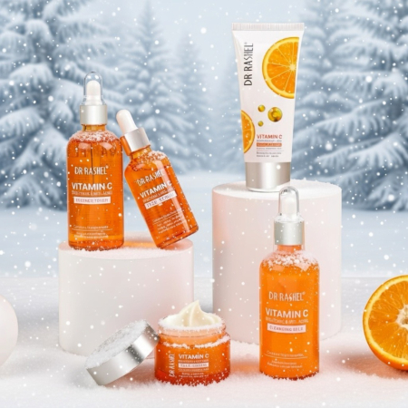 Rutina completa - Set 5 Produse Anti - Aging cu Vitamina C, Acid Hialuronic si Niacinamide pentru Luminozitate - Dr. Rashel Skin Care