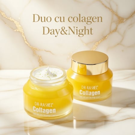 Promotii❤️ - Set Duo Crema de Zi și Noapte cu Colagen Multi Lift - DR RASHEL Collagen Day and Night Cream